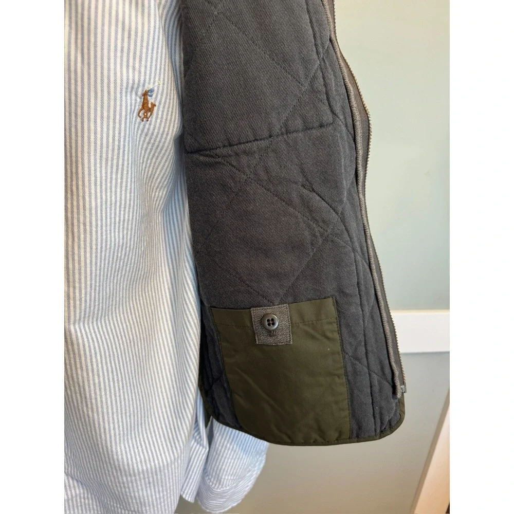 J.Crew Sussex Quilted Vest Mens M Olive Green PrimaLoft Insulated Classic Preppy